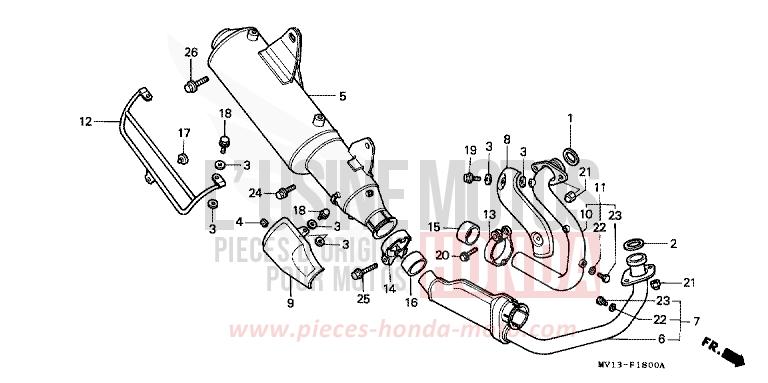 EXHAUST MUFFLER for Africa Twin 750 SPACE BLUE (PB136I) from 1992